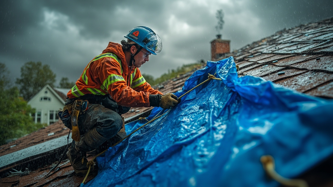 Professional Emergency Tarping Stops Damage Progression